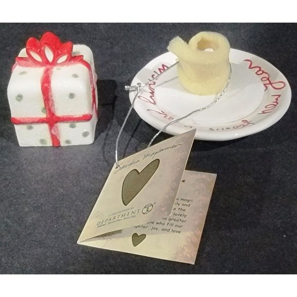 Dept 56 Christmas decoration figurine DISH & LID Wishing You a Sweet New Year - Picture 4 of 12